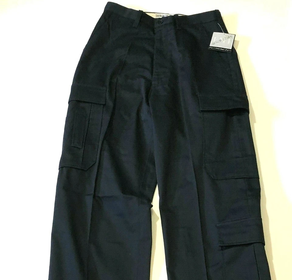 New Scrub Stuff EMS Men's Navy Blue Pants Size 30x36-Unhemmed-Style #101890-30 - Image 4 of 4