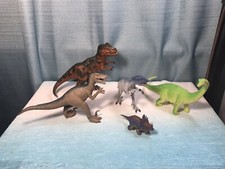 5 Dinos Toy Major Trading XL Tyrannosaurus Rex T-Rex Dinosaur Lot Velociraptor