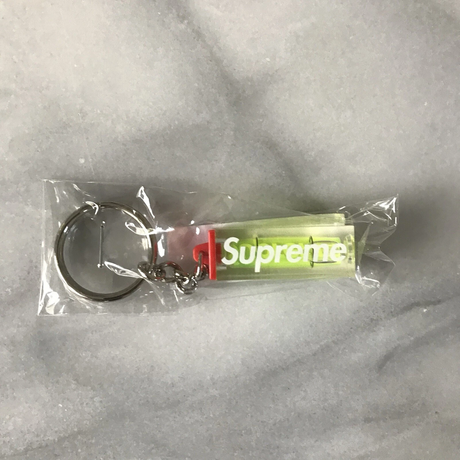 Porte clés Supreme Neon Level FW18 Key Chain Box Logo Accessoire NEUF Authentique