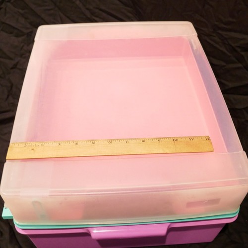 Vintage Tupperware Large Storage Tote Container pink purple 1650-1 lid tray - Picture 13 of 17