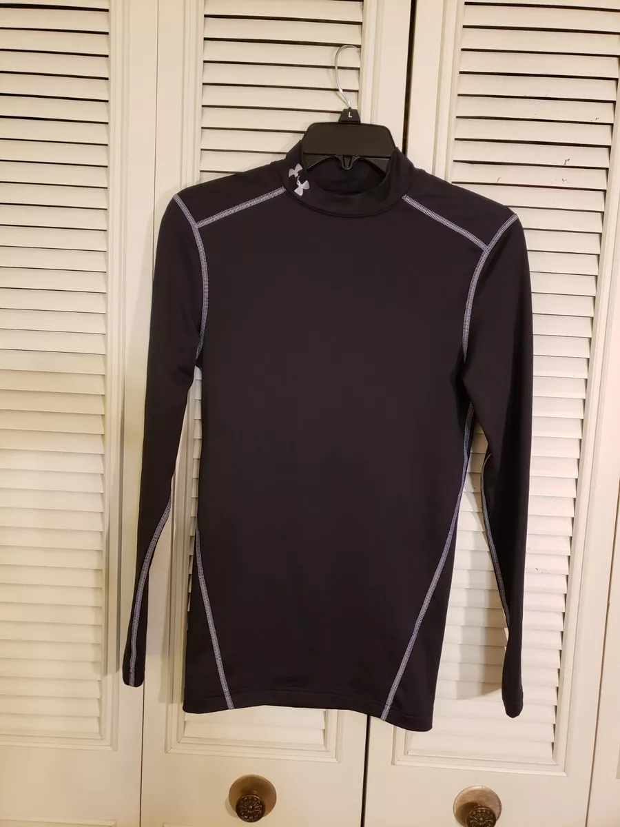 Under Armour Mens ColdGear Compression Mock Neck 1265648-001 Size Small  Black