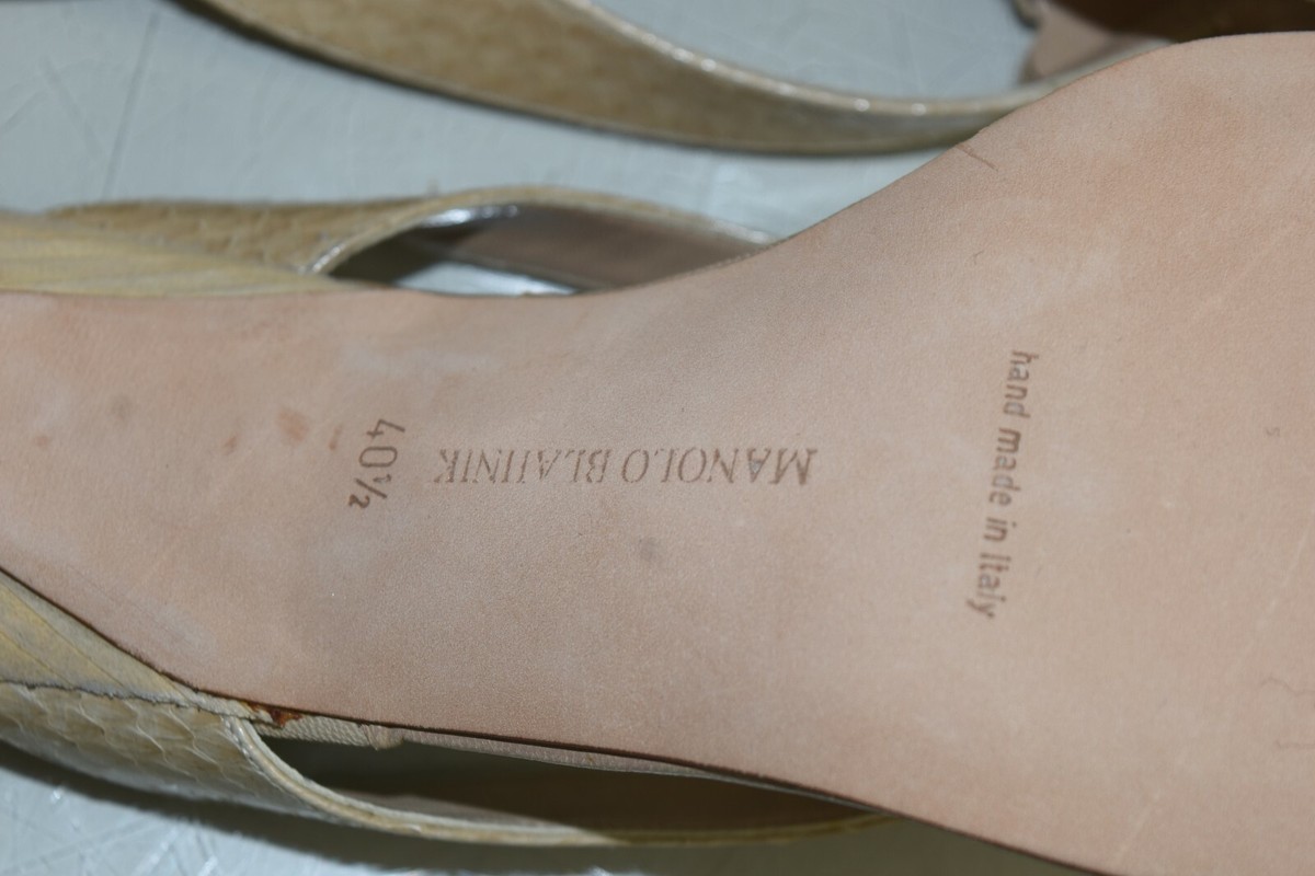Sandales Mules Manolo Blahnik NELLA En Python Beige Nude - Taille 40.5 - Neuf Avec Boîte