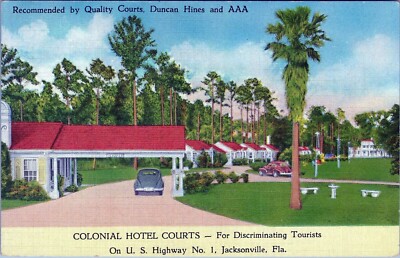 Colonial Hotel Courts Postcard Key Biscayne FLA to N.Y 1952 Posted