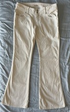 Abercrombie Girls 14 Corduroy Pants Flare Off-white Juniors Cords FLAW 