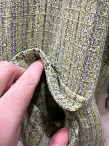 FLAX 100% Linen Jacket Spring Travel Lagen look Pockets Green Large - 第 5/7 張圖片