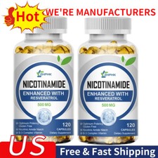 Nicotinamide  Resveratrol Capsules 500MG Anti-aging NAD Supplement 240 Capsules