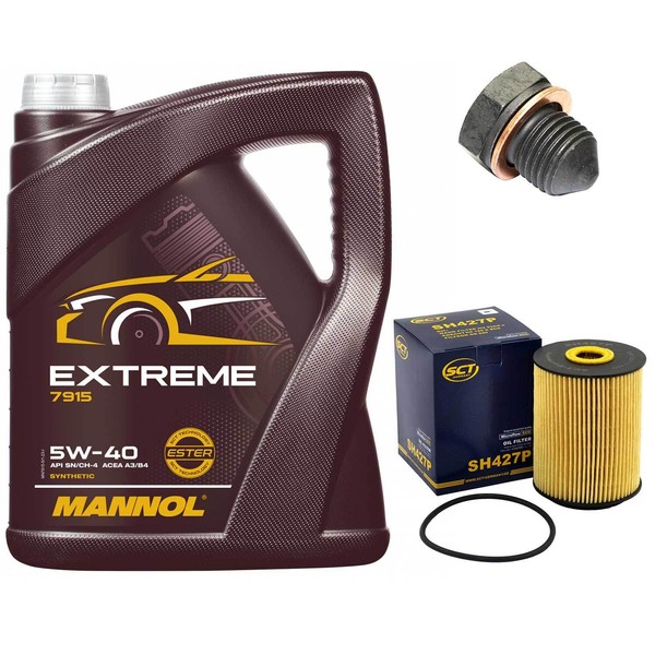 MotoröL Set 5W-40 5 Liter + ÖLfilter + ÖLablassschraube FüR Seat Ibiza VW Caddy-image
