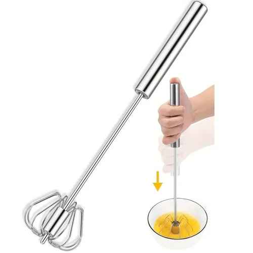 Kitchen Semi Automatic Egg Beater Stainless Steel Milk Frother Cake Cream Mixer - Picture 1 of 12