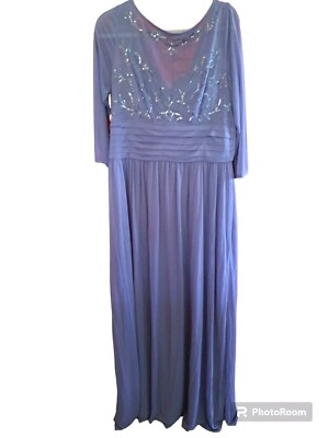 Jackie Jon Sz 16 Formal Wedding Guest Beaded Maxi Dress Periwinkle | eBay
