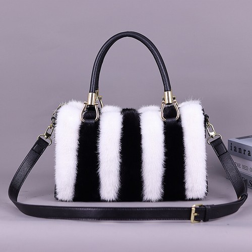 Lujo de las mujeres Real Mink Fur Bolso Bolso de fiesta Tote Crossbody Bolso de hombro - Imagen 11 de 24