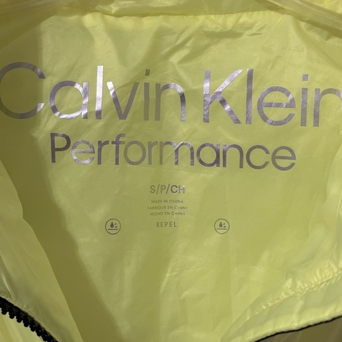 Calvin Klein Women's Small Cropped Mock-Neck Zip-up Vest, safety yellow NWOT - Picture 5 of 6
