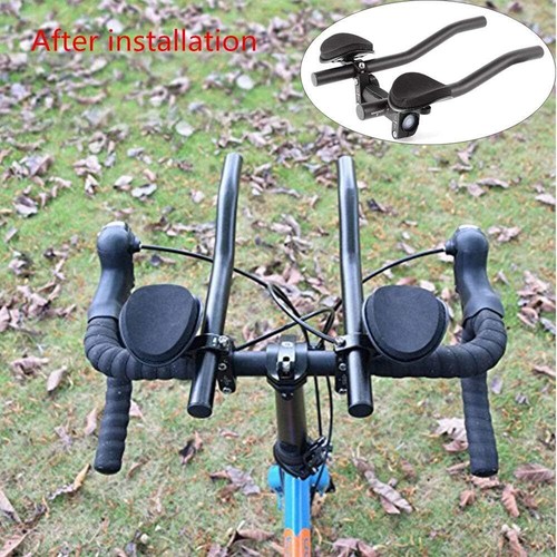 Road Mountain Bicycle Bike Alloy Triathlon Aero Rest Handle Bar Clip On Tri Bars - Picture 7 of 12