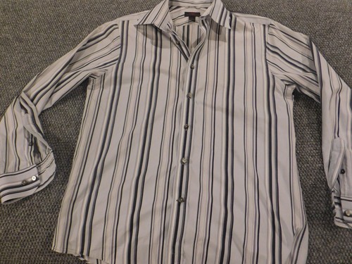 Express Mens Shirt Medium purple Striped button down modern fit - Picture 2 of 11
