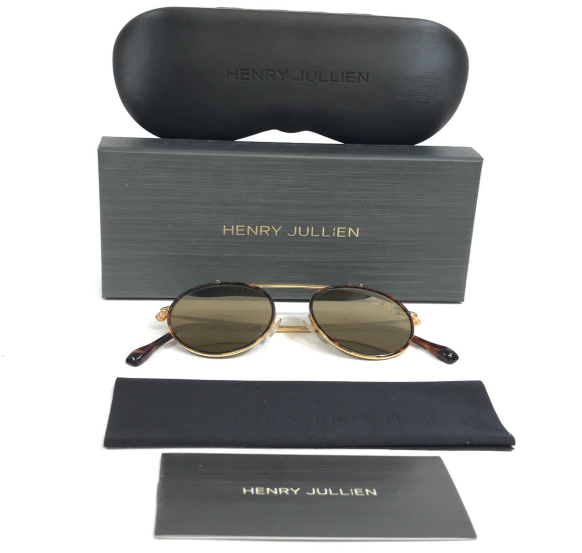 Steven Alan Henry Brushed Soft Gold Sunglasses NEW VINTAGE HENRY JULLIEN OVAL MEDIUM GOLD 1990 ITALY  main image 2