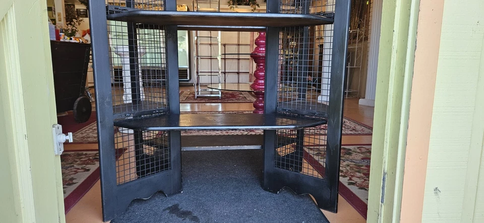 Unidad de estantería portátil de madera maciza ajustable de 60" de alto de colección para casa de campo Foto 3 de 4