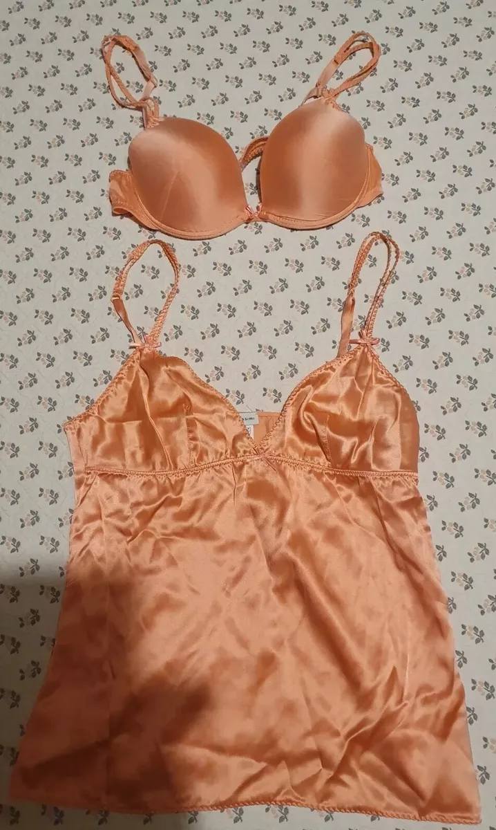 completo intimo Intimissimi canotta + reggiseno tgM tg3 salmone corallo  lingerie