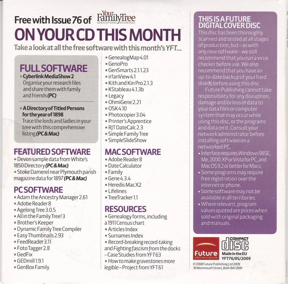 TRACE YOUR NOBLE LINEAGE ( YOUR FAMILY TREE Magazine Issue 76 CD ROM ) - Bild 2 von 2