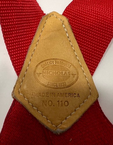 Vtg Nicholas Men's Red X-Back Suspenders 2-Inch Wide No. 110 Made in USA READ - Picture 3 of 10