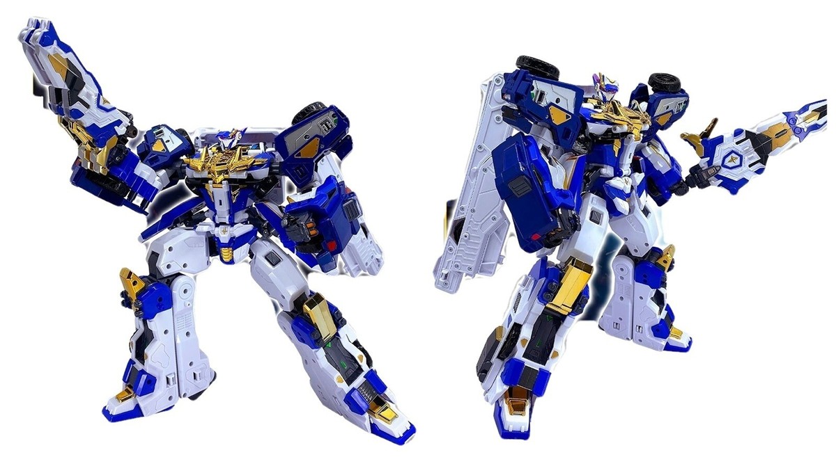 Metal Cardbot S BlueCop Trinity Korean Transforming Robot
