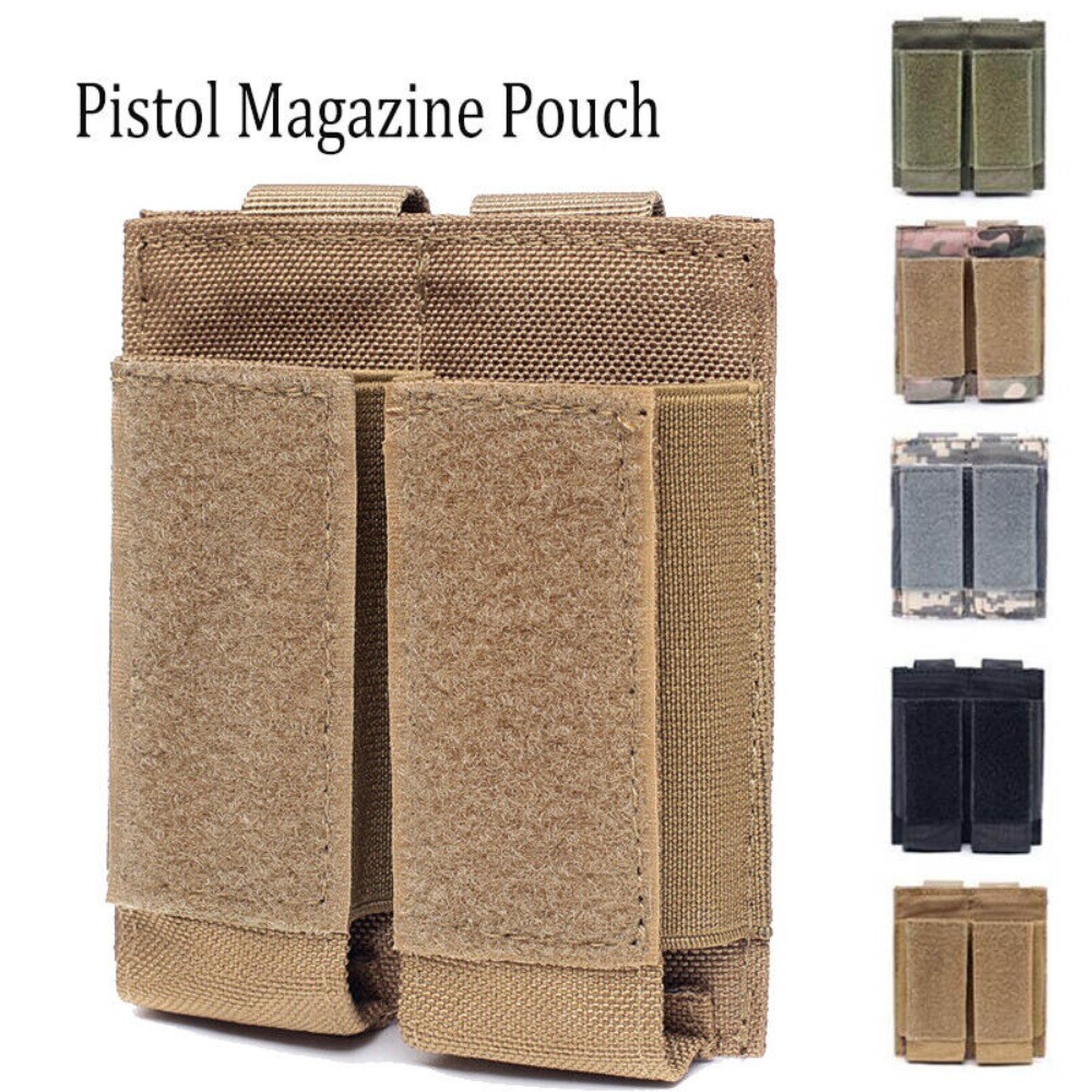 Molle Pouch Nylon Tactical Dual Double Pistol Magazine Pouch Open Top Holster