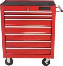 Rolling Tool Cart On Wheels Tool Chest Storage Cabinet with 7 Drawers 4 Red
