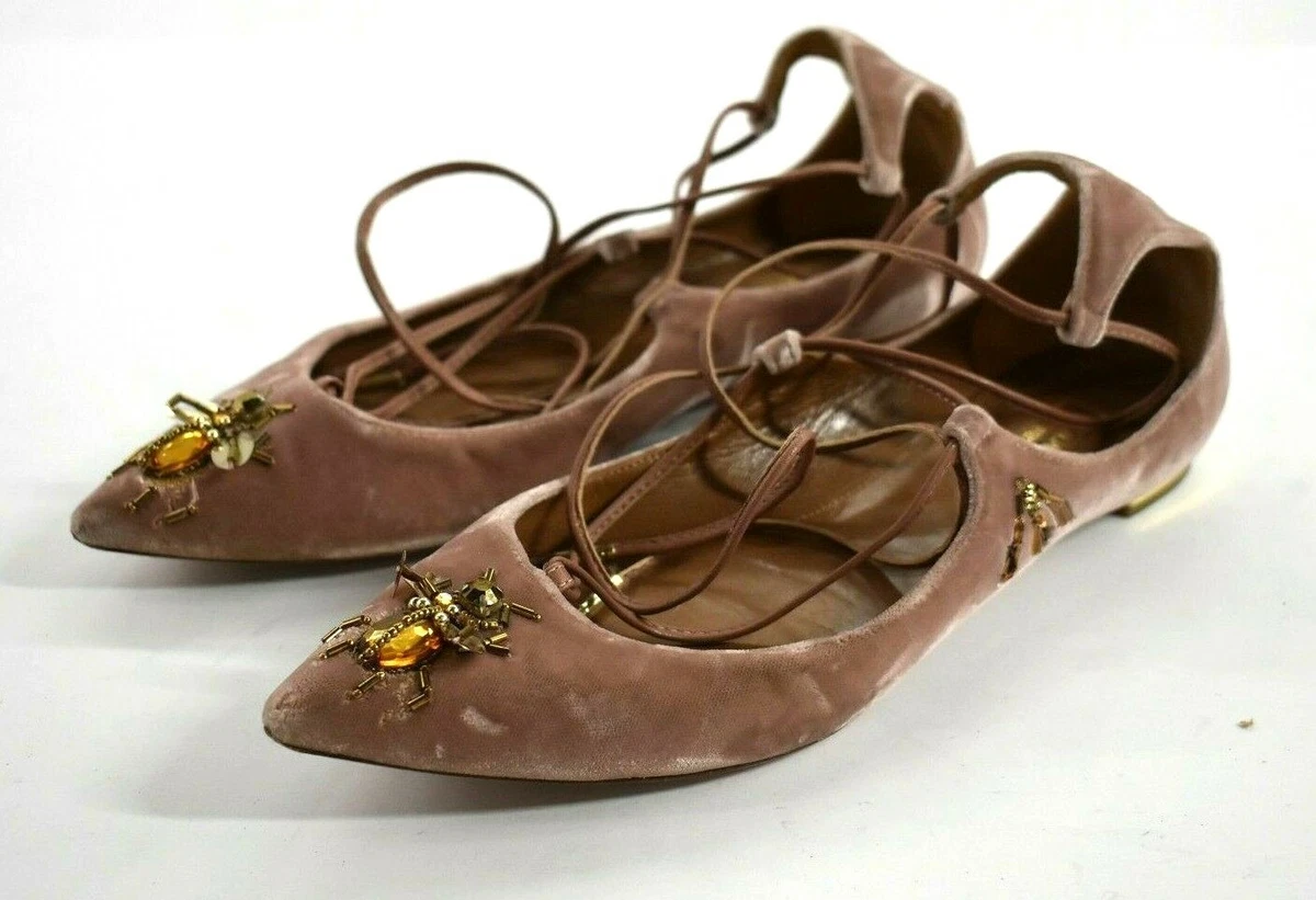 Pink clearance velvet flats