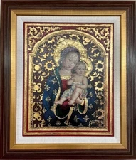 Ortiz "Mother & Child"  HAND PAINTED OIL CUSTOM  FRAMED ART Religious New