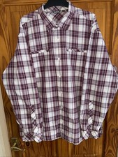 Rohan Equator UK XL Shirt Burgundy Check Long Sleeve 2 Zip Pockets VGC