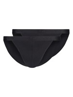 Herren Tanga G-String Cotton Rib Schwarz (080693), GrößE S, 2Er Pack