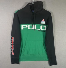 Polo Ralph Lauren Hoodie Mens Medium Black Green RL-92 Polo Racing PRL Logo