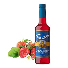 Torani Sugar-Free Strawberry Syrup 25.4fl oz for Coffee Sodas Lemonade Drinks