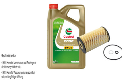 FEBI Ölfilter 5L Castrol EDGE Titanium FST 5W-30 LL für Hyundai i30 Coupe 1.6