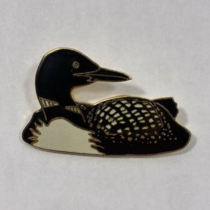Vintage WM Spear Champleve Enamel Pin Common Loon Pin 1987 Alaskan Artist