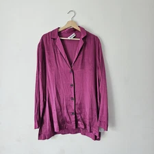 Iceplay Satin Button Down Purple Size 40 