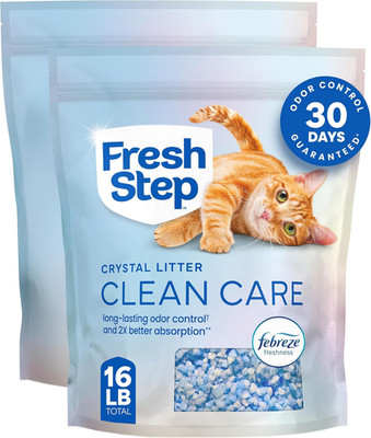 Fresh Step Clean Care Crystsal Cat Litter with Febreze Freshness, Ammonia Block