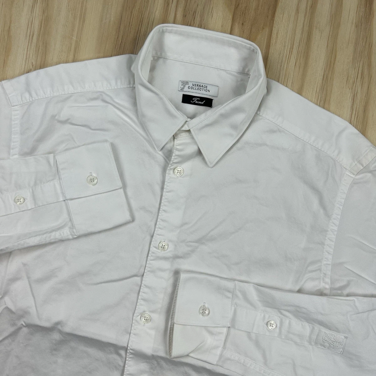 versace collection trend fit dress shirt Versace Collection "Trend" Men's Blue Long Sleeve Dress Shirt