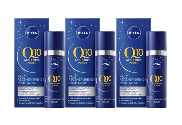3 x Nivea Q10 Nacht Serum Multi Regenerierendes Nacht Serum je 30ml