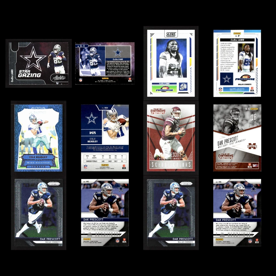 Lote 65 cartões de futebol americano Dallas Cowboys Donruss Optic Holo Amari Cooper quase perfeito futebol - Imagem 4 de 4