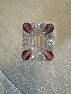 Westmoreland Ruby Flashed Small Ashtray 3¼'' x 2 ¾'' x ¾''