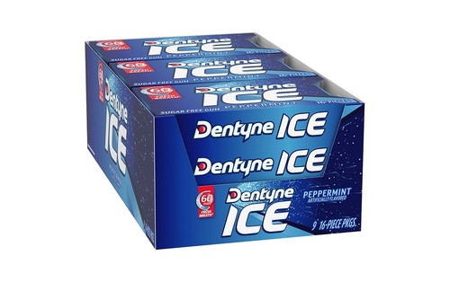 Dentyne Ice Sugar-Free Gum Peppermint Flavored 9 Sleeves 16 pcs each Pack of 3