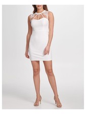 GUESS Womens White Sleeveless Micro Mini Party Fit + Flare Dress 8