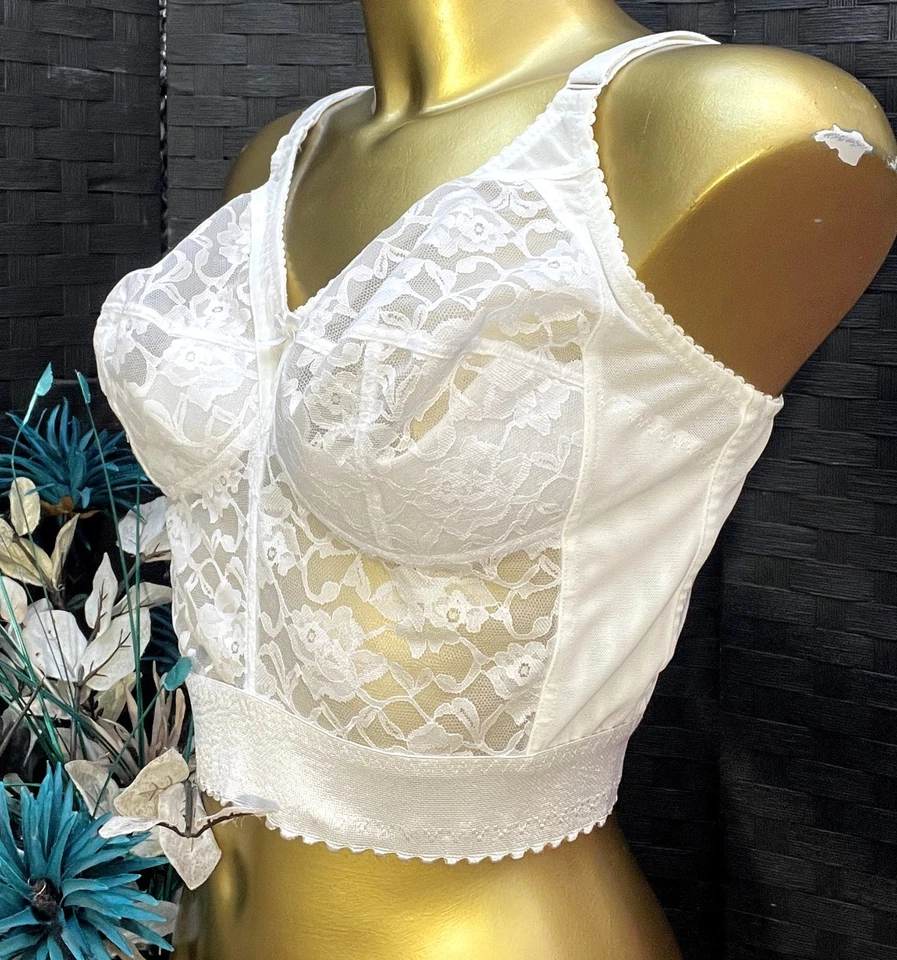 Sujetador Naturana de encaje blanco línea larga cobertura completa 38 C Foto 4 de 4