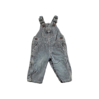 Baby B'Gosh Oshkosh Vestbak Blue White Stripe Overall Baby Vintage 6 Month