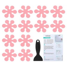 12 Pcs Snowflake Bathtub Non Slip Stickers 3.15x3.15 Inch, Pink