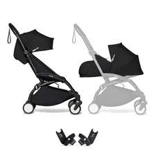 Stokke YOYO² Lightweight Stroller – Black, 0+ Newborn Pack & Adapter Set