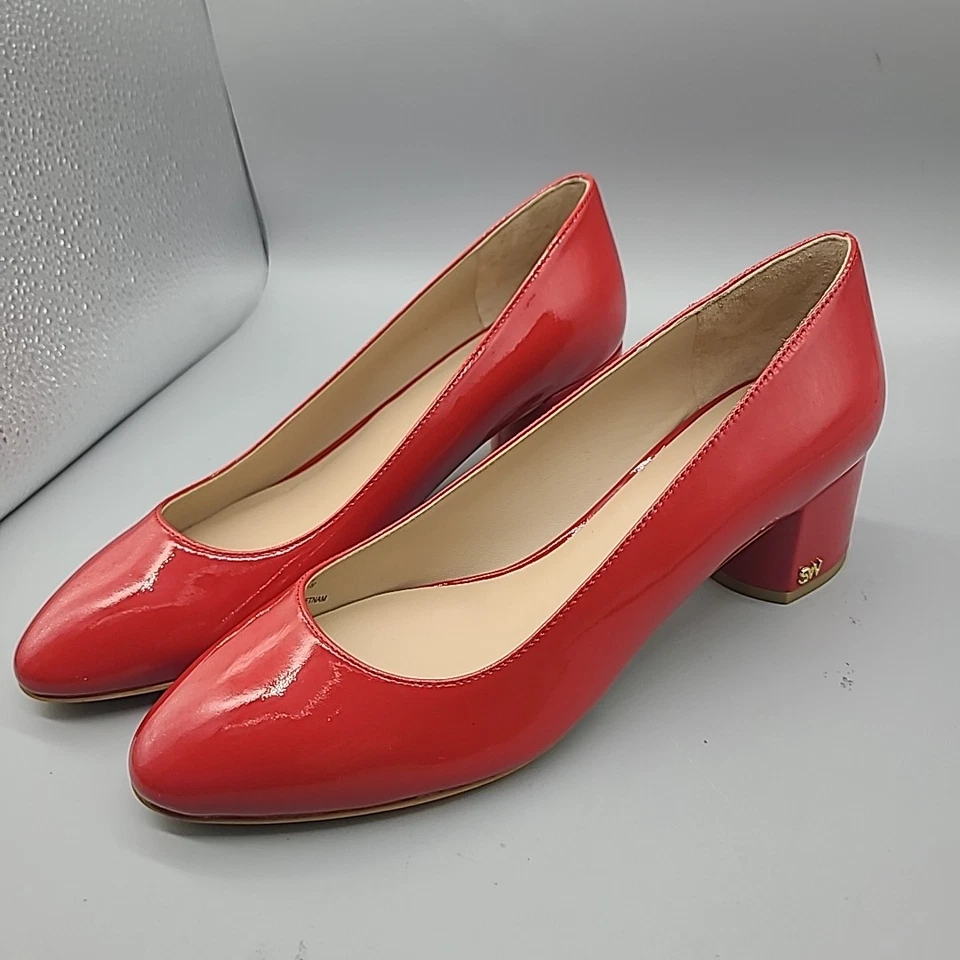Stuart Weitzman Bridget 50 Block Patent Leather Pumps Low Heel Women's Sz 8 New - Image 4 of 4