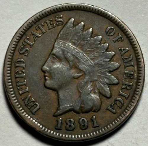 1891 Indian Head Cent — Ch. VF+ Condition 🔥 Original Surfaces