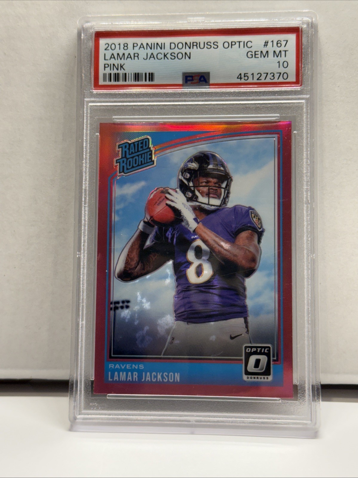 Lamar Jackson Panini Donruss Optic #167 Pink