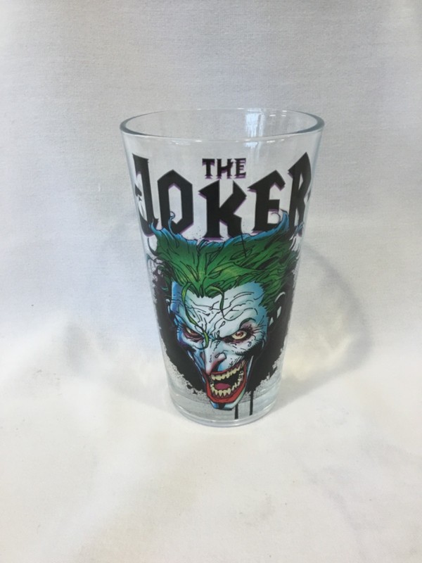 Joker DC Comics Glass Clear Multicolor Classic Art Licensed Drinking Glass 6”