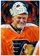BERNIE PARENT * Philadelphia Flyers * HOCKEY * Illustrated Art Card * ATC ACEO